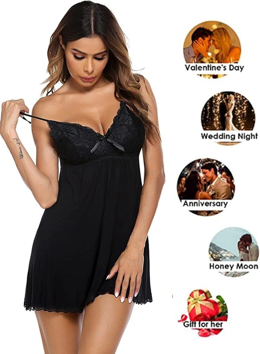 V-neck Lace Nightdress