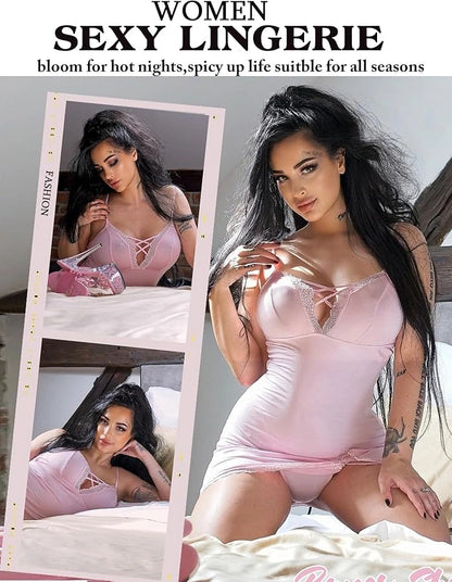 Lace Babydoll Side Slit Nightdress