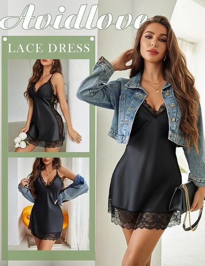 Satin Lace Nightgown